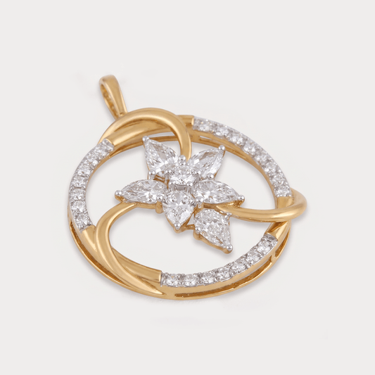 Elderflower Halo Floral Diamond Pendant