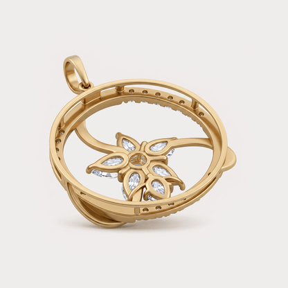 Elderflower Halo Floral Diamond Pendant
