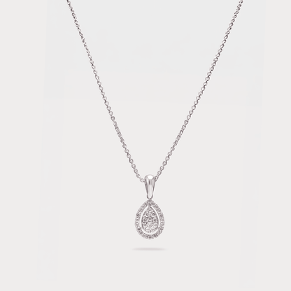 Woodgrace Halo Cluster Diamond Pendant Chain