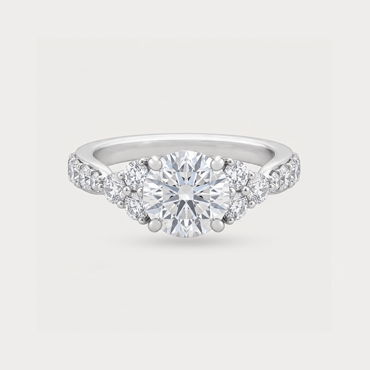 Mezza Luna Solitaire Diamond Ring