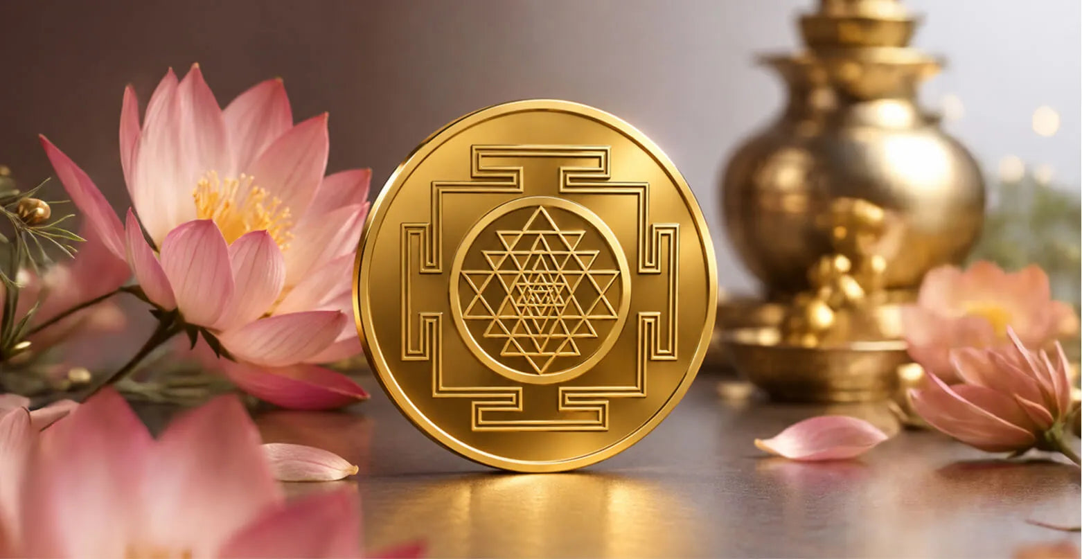 Shri Yantra Gold Coin