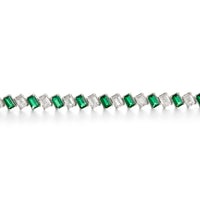 Emerald Lab Grown Diamond Diagonal Tennis Bracelet