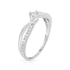 Aukera-Enchanted Twirl Diamond Solitaire Ring