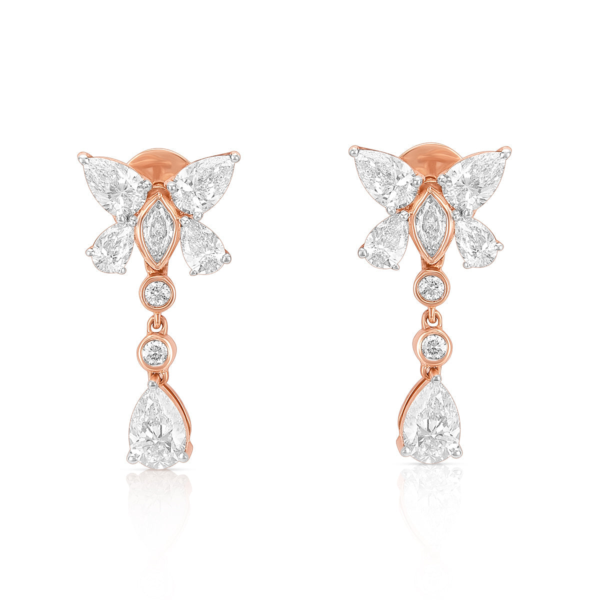 Aukera Lab Grown Diamonds-Rosé Wing Radiance Earrings 