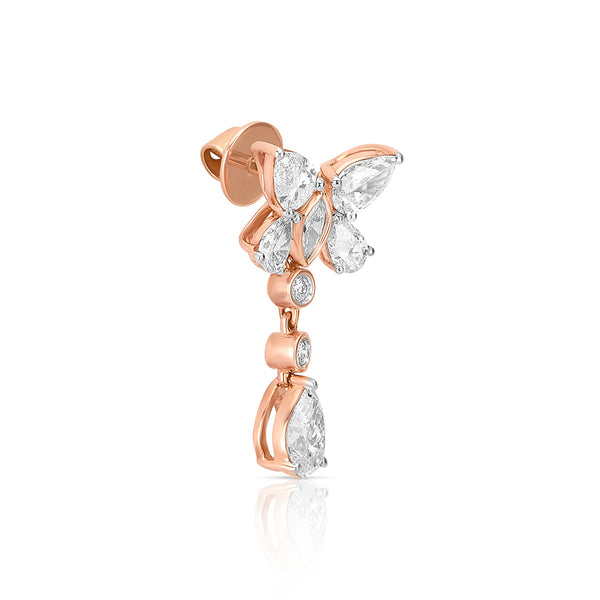 Aukera Lab Grown Diamonds-Rosé Wing Radiance Earrings 