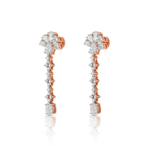 Aukera Lab Grown Diamonds-    Celestial Harmony Hoops -     White Gold Nakshatra Earrings
