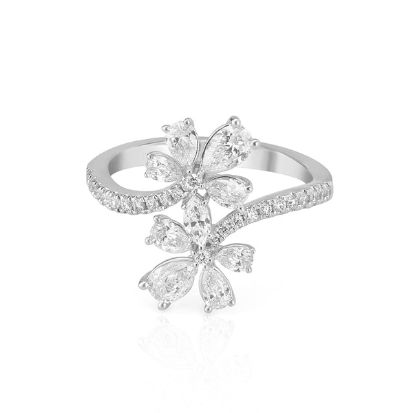 Aukera Lab Grown Diamonds-Cherry Blossom Cascade Ring