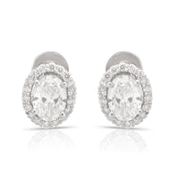 Aukera Lab Grown Diamonds-Ethereal Elegance Oval Halo Ear Stud