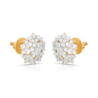 Aukera Lab Grown Diamonds-Golden Petal Blooms - Nakshatra Floral Stud Earrings