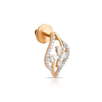 Aukera-Gilded Elegance - Pave Diamond Frame Stud Earrings