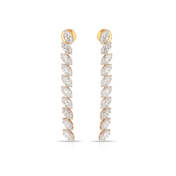 Aukera Lab Grown Diamonds-Luminous Marquise Cascade - Eternity Drop Earrings