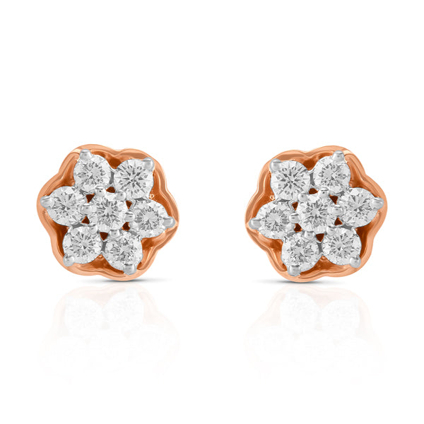 Aukera Lab Grown Diamonds-Radiant Cosmos Nakshatra Stud Earrings