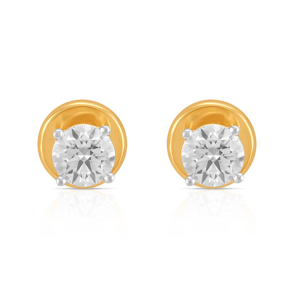 Aukera Rosy Radiance Rose Gold Solitaire Stud Earrings