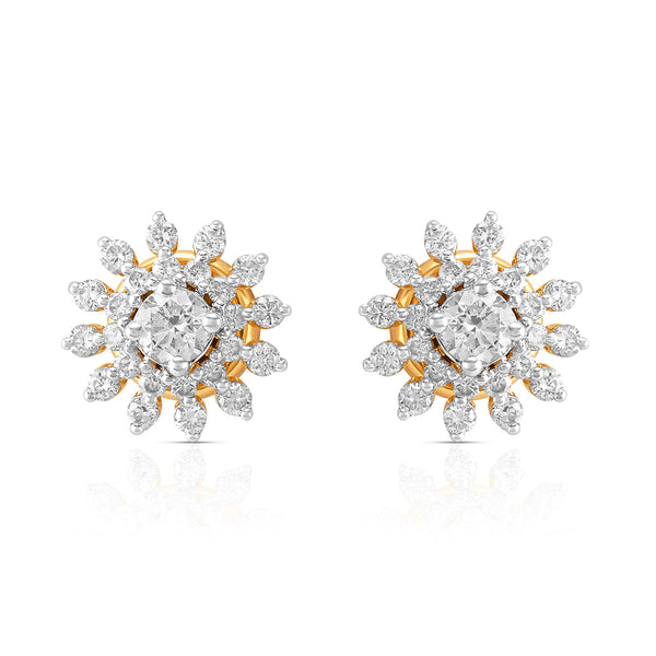 Aukera Lab Grown Diamonds-Sunburst Brilliance Diamond Stud Earrings