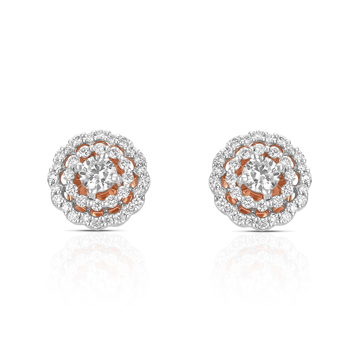 Aukera Lab Grown Diamonds-Ethereal Rosy Circlet Earrings