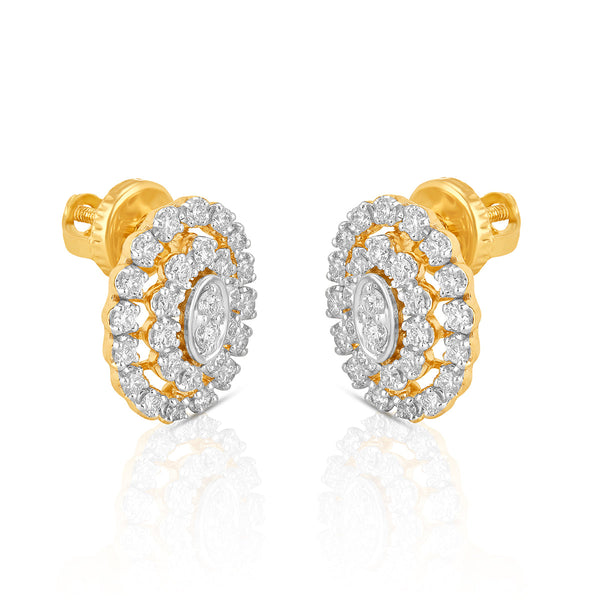 Aukera Lab Grown Diamonds-Golden Enchantment Halo Stud Earrings