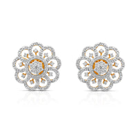 Aukera Lab Grown Diamonds-Golden Petal Cluster Studs