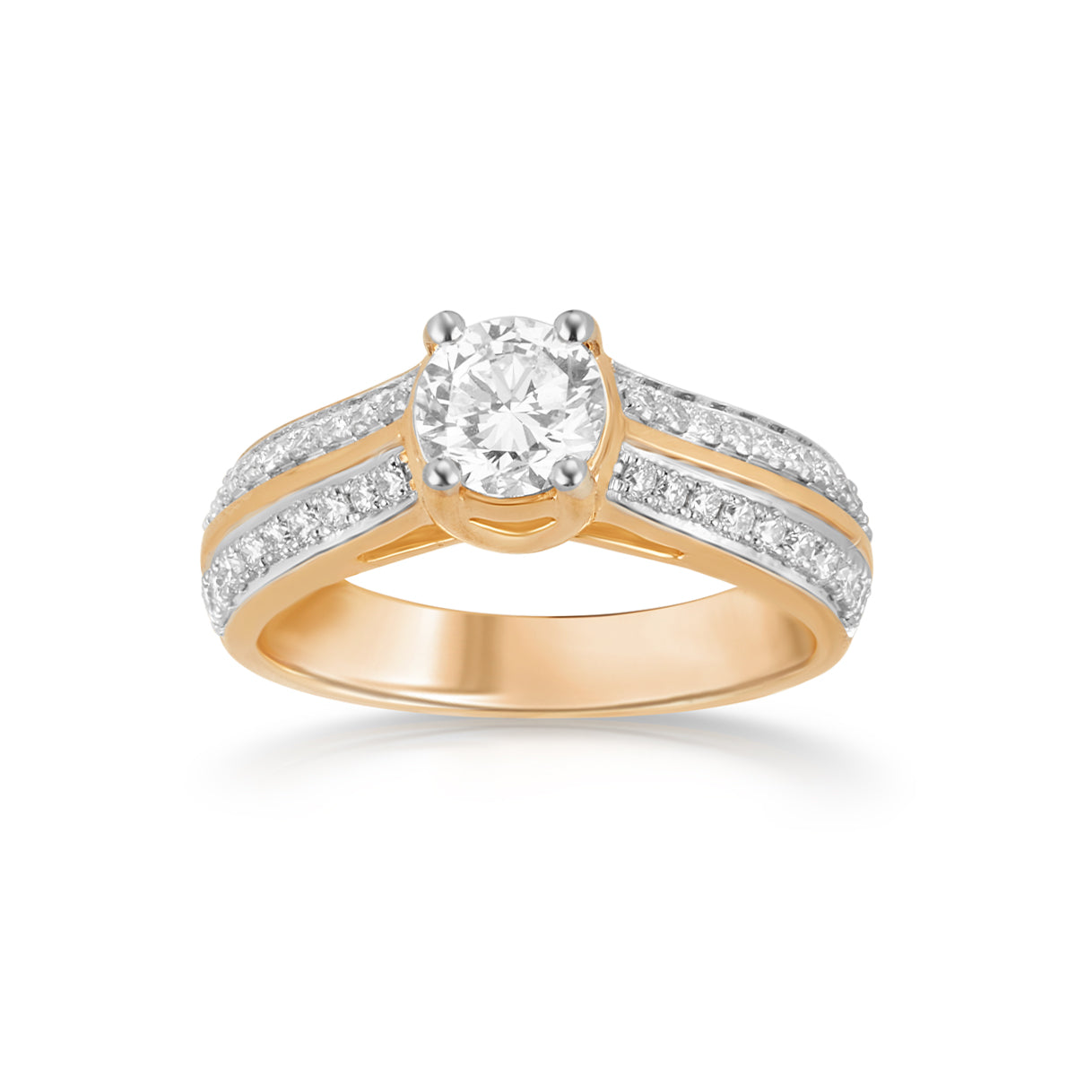 Aukera - Golden Elegance Solitaire Ring