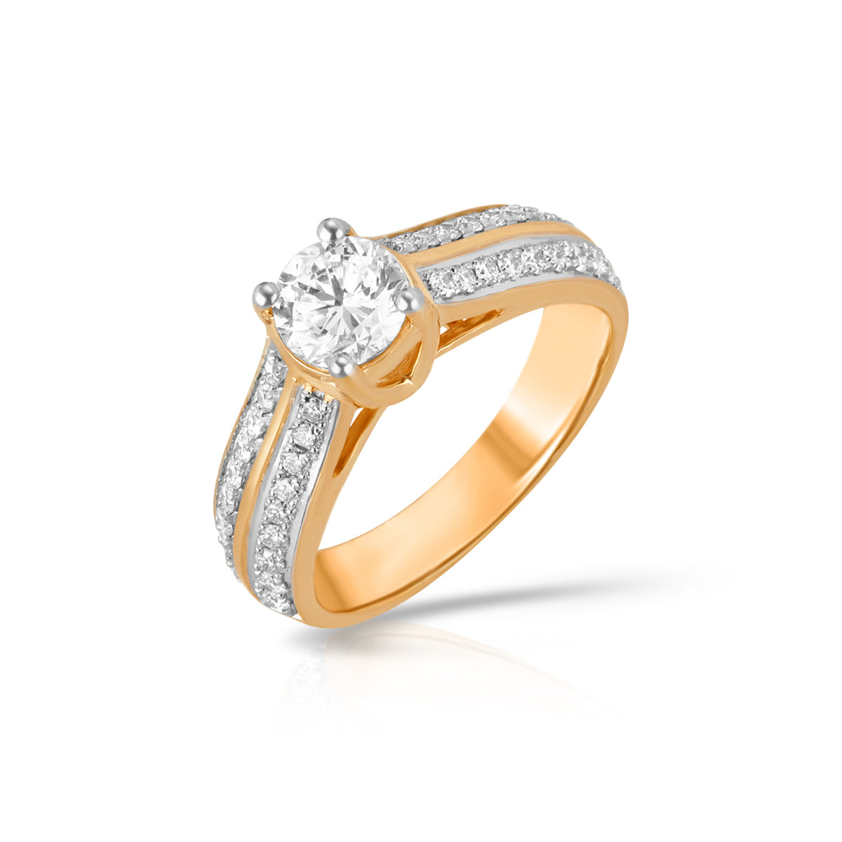 Aukera - Golden Elegance Solitaire Ring