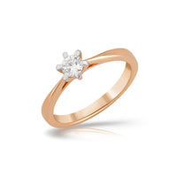 Aukera Lab Grown Diamonds-Golden Elegance -Timeless Solitaire Ring