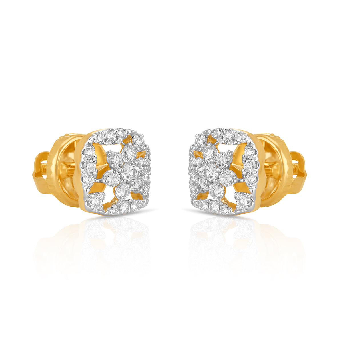 nakshatra diamond cushion stud earrings india