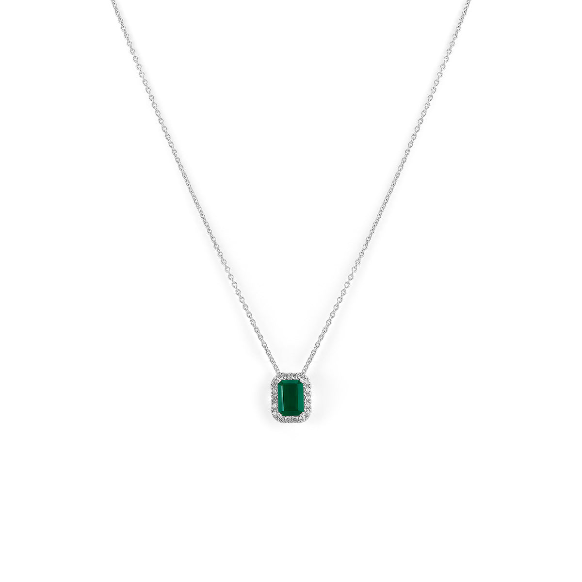 Aukera - Mesmerizing Emerald Moonlight Diamond Pendant