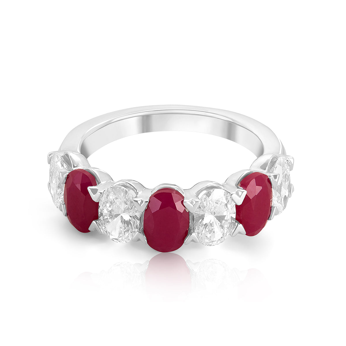 Aukera Lab Grown Diamonds-Radiant Ruby Bloom Ring