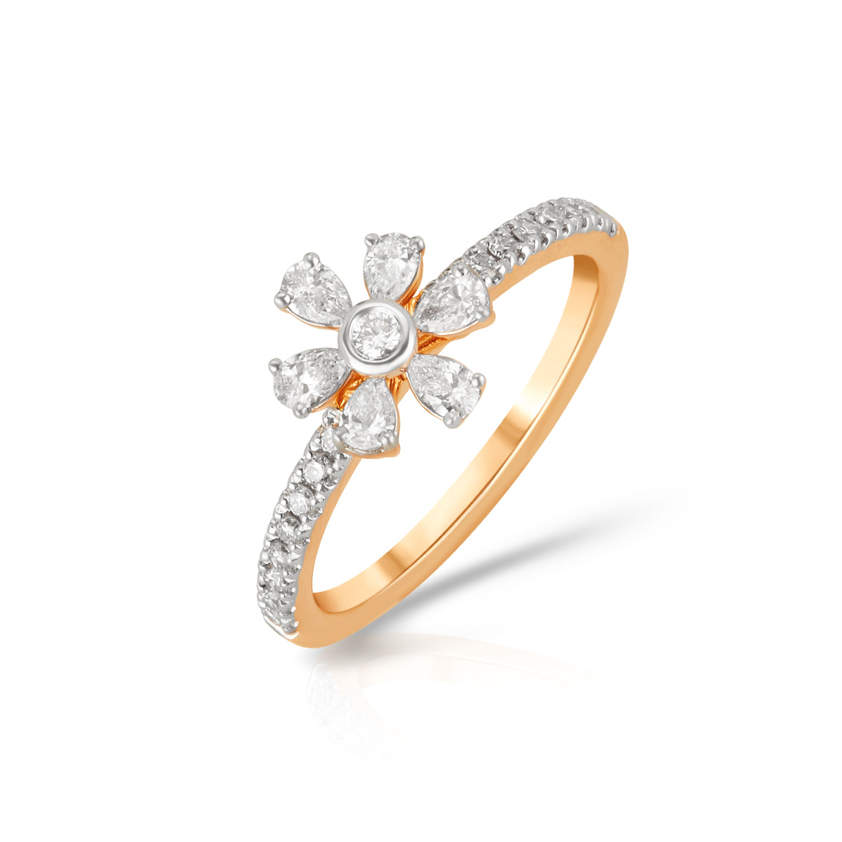 Yellow Gold Floral Ring for Women