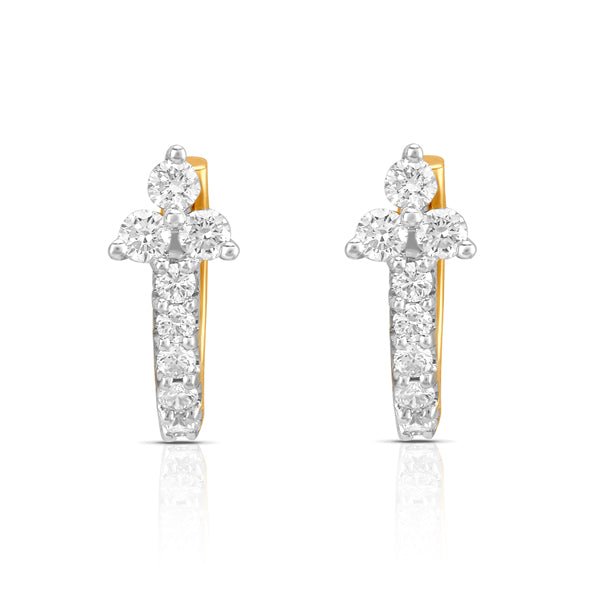 Aukera Lab Grown Diamonds-Golden Omega Cascade Earrings