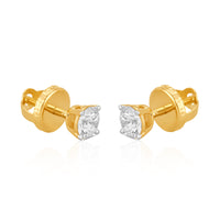 Aukera Rosy Radiance Rose Gold Solitaire Stud Earrings
