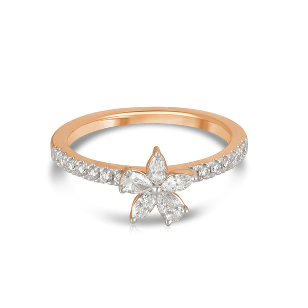 Aukera-Elegant Garden Symphony Rose Gold Floral Ring